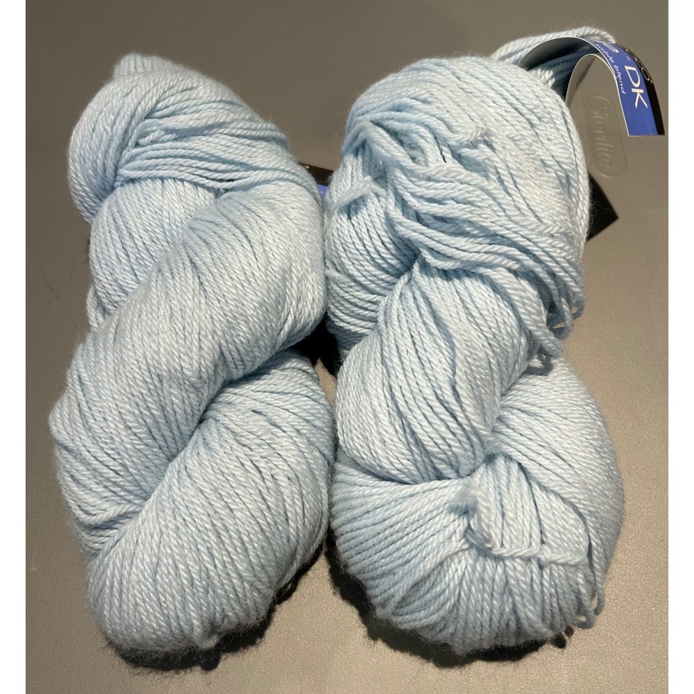 Berroco Vintage DK Yarn Color 2113 Light Blue Wool Blend 2 Skeins Lot 1101‎